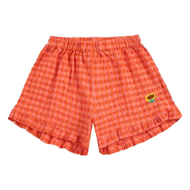 Vichy-Shorts | Korallenfarben