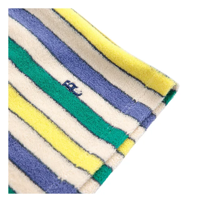Pantaloncini a righe in spugna biologica | Crema