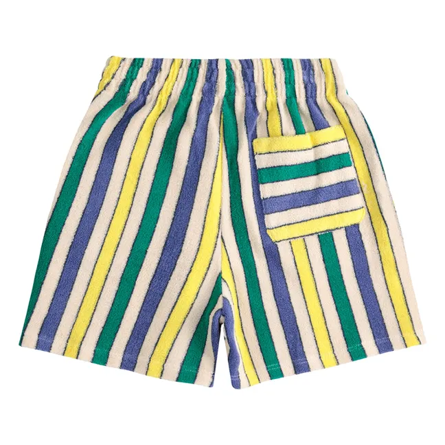 Pantaloncini a righe in spugna biologica | Crema