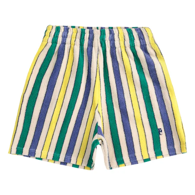 Pantaloncini a righe in spugna biologica | Crema
