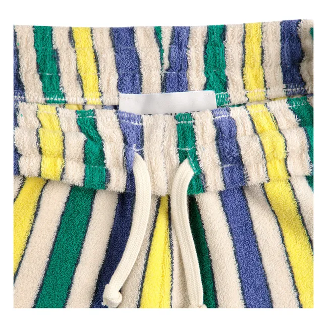 Pantaloncini a righe in spugna biologica | Crema