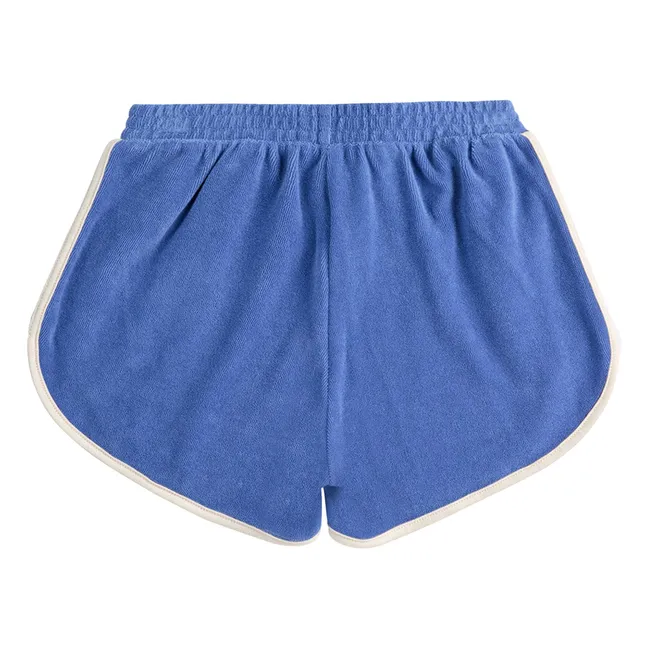 Pantaloncini in cotone organico colorblock | Blu