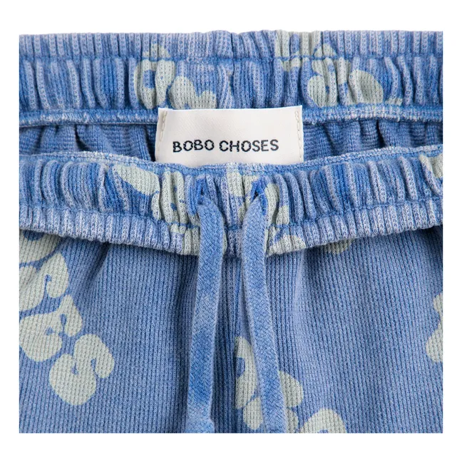 Pantaloncini con logo in cotone organico | Blu
