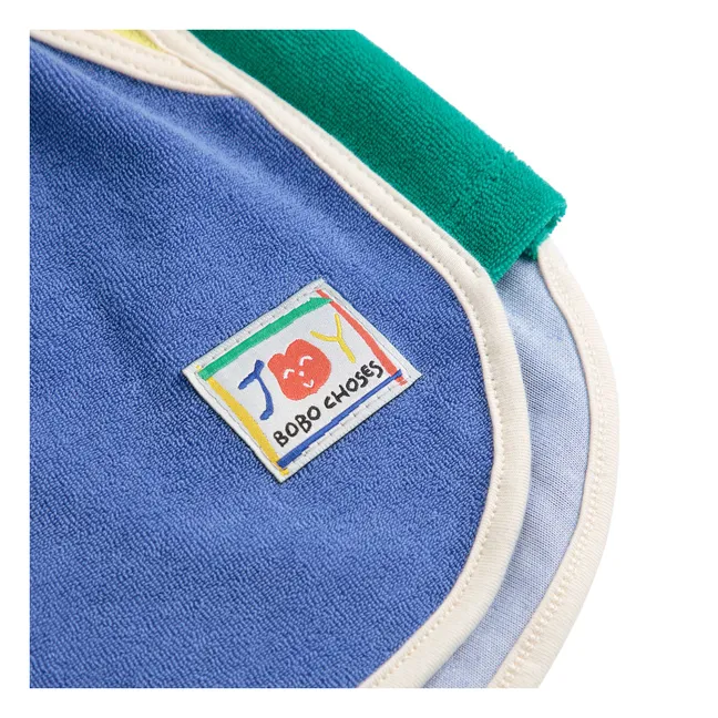 Pantaloncini in cotone organico colorblock | Blu