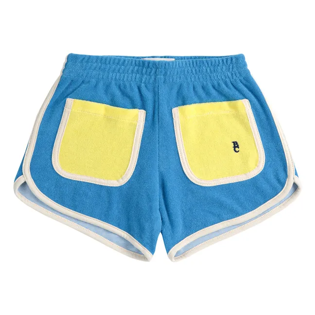 Pantaloncini con tasca in spugna biologica | Blu