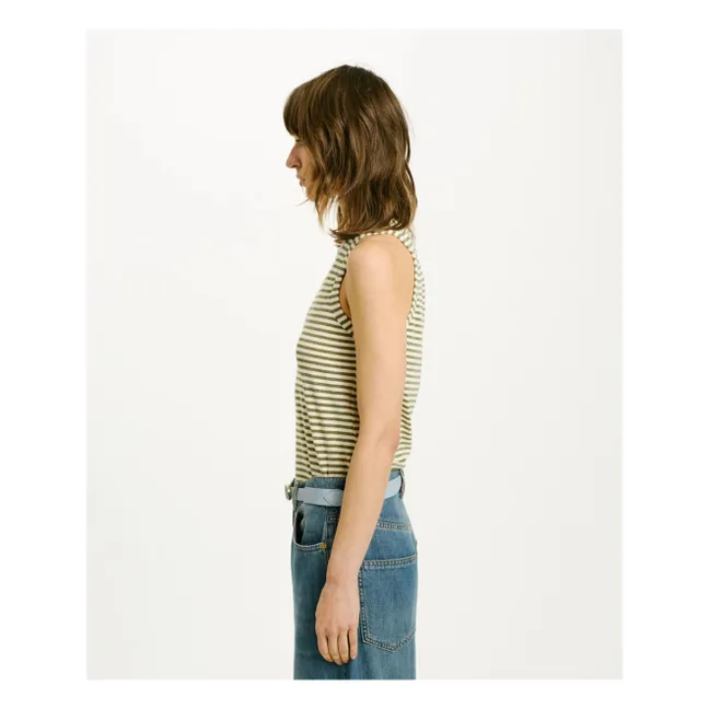 Genipa Tank Top Metallic Stripes | Cream