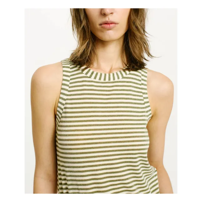 Genipa Tank Top Metallic Stripes | Cream