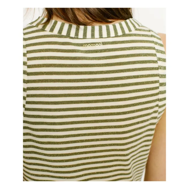 Genipa Tank Top Metallic Stripes | Cream