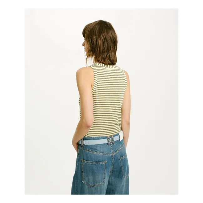 Genipa Tank Top Metallic Stripes | Cream