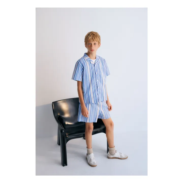 Bermuda Rayures Tebas | Bleu ciel- Image produit n°2