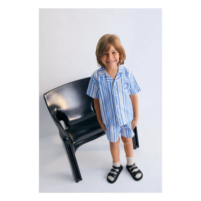 Tebas Stripes Bermuda shorts | Light blue