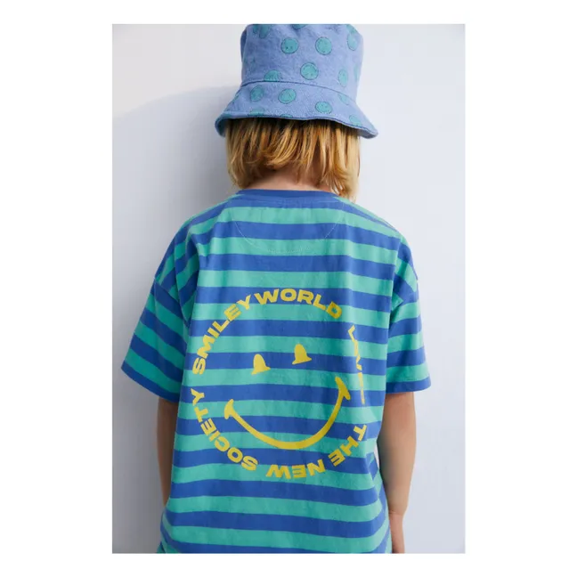 T-shirt Rayures Smiley Baby | Bleu