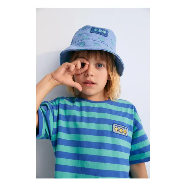 T-shirt Rayures Smiley Baby | Bleu