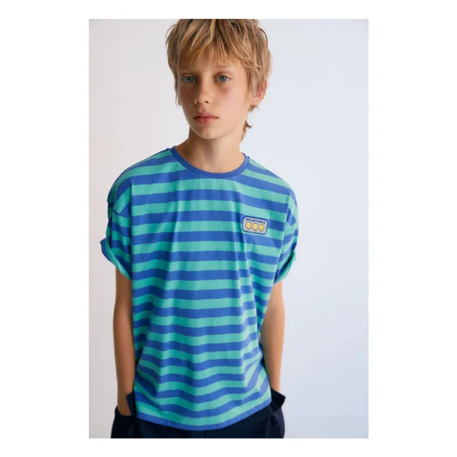 T-shirt Rayures Smiley Baby | Bleu