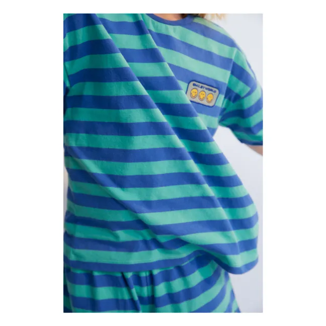 Short Rayures Smiley | Bleu