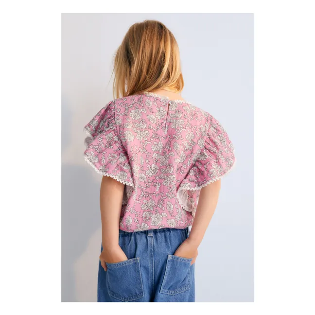 Camicetta con fiori a balze Mélina Baby | Rosa