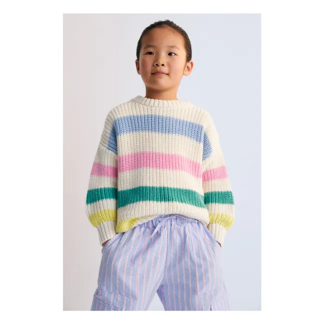Pullover Streifen Leto Baby Bio-Baumwolle | Seidenfarben
