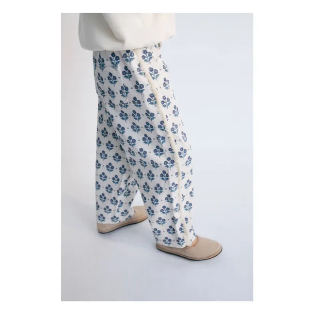 Pantalon Fleurs Leros | Blanc
