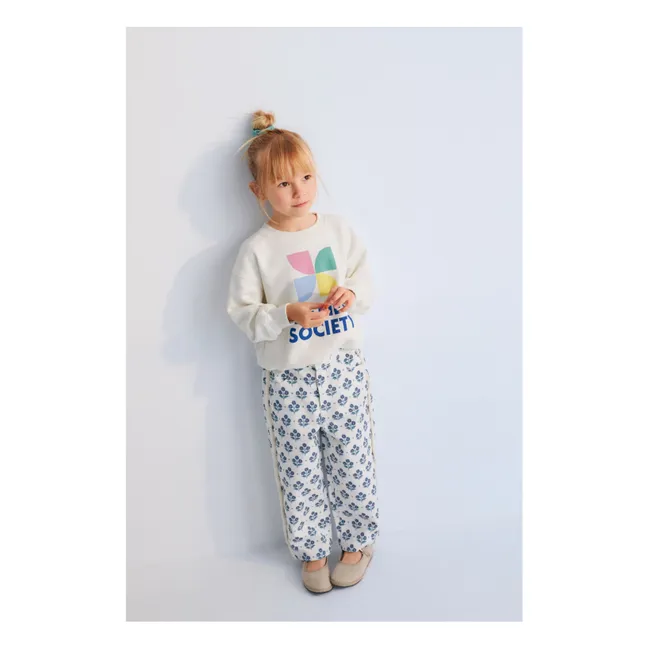 Pantalon Fleurs Leros | Blanc