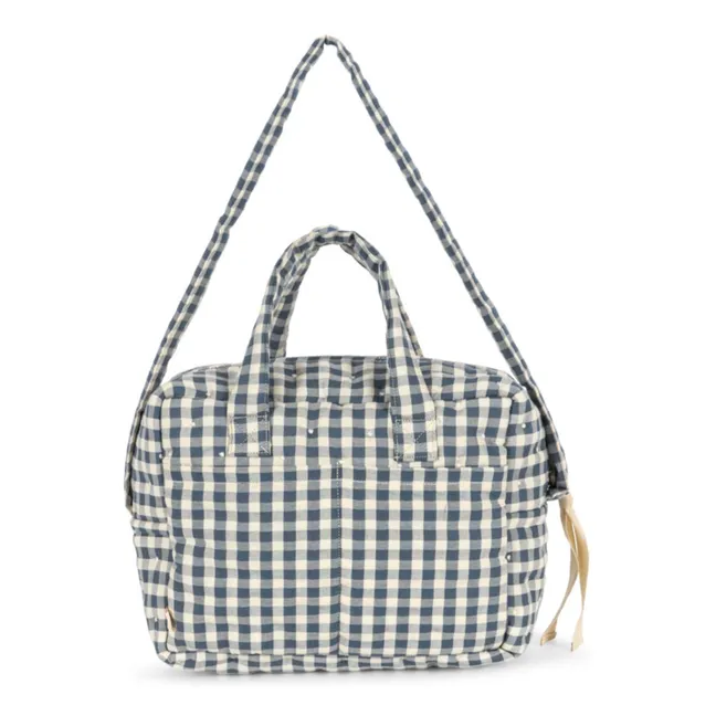 Sac à langer pour poupée Vichy | Bleu