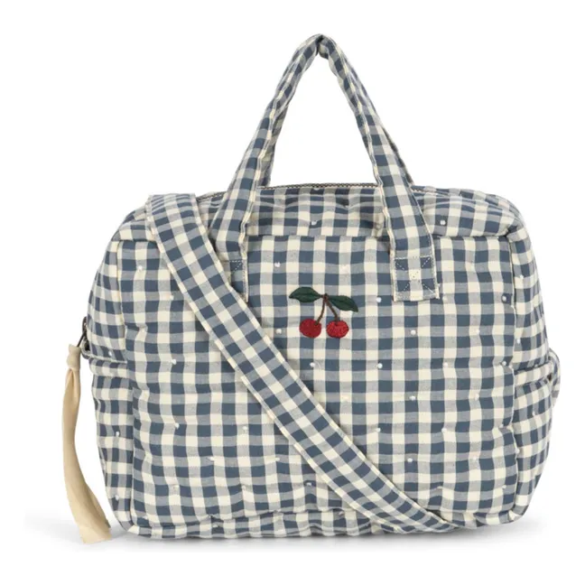 Sac à langer pour poupée Vichy | Bleu