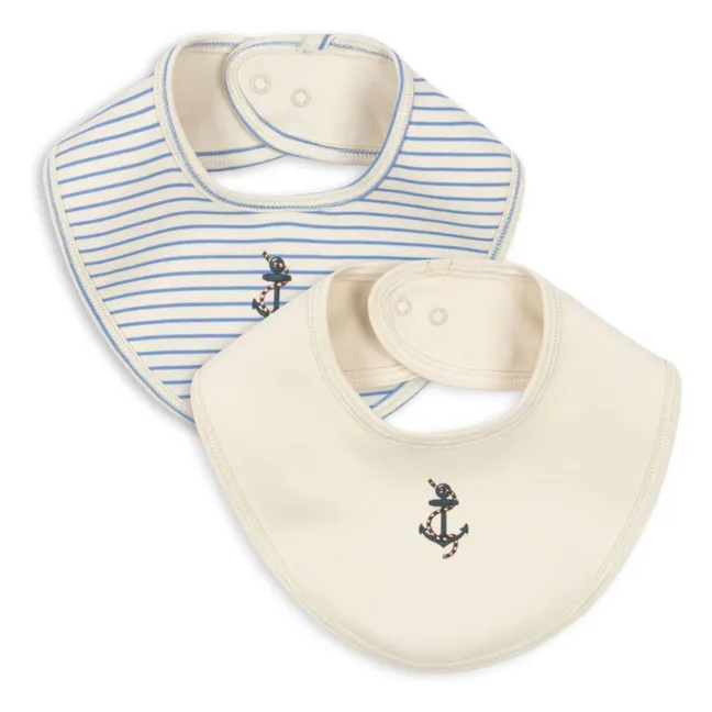 Lätzchen Stripe Provence - 2er-Set | Blau