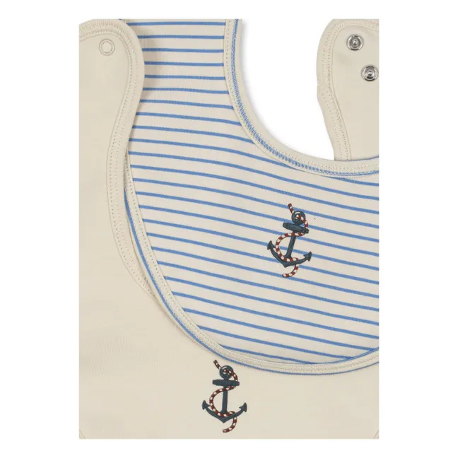 Lätzchen Stripe Provence - 2er-Set | Blau