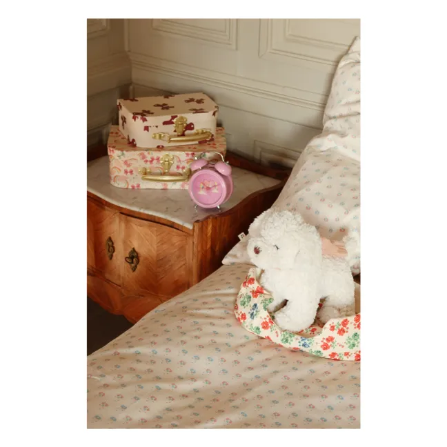 Madeleine dog plush with basket | Blue