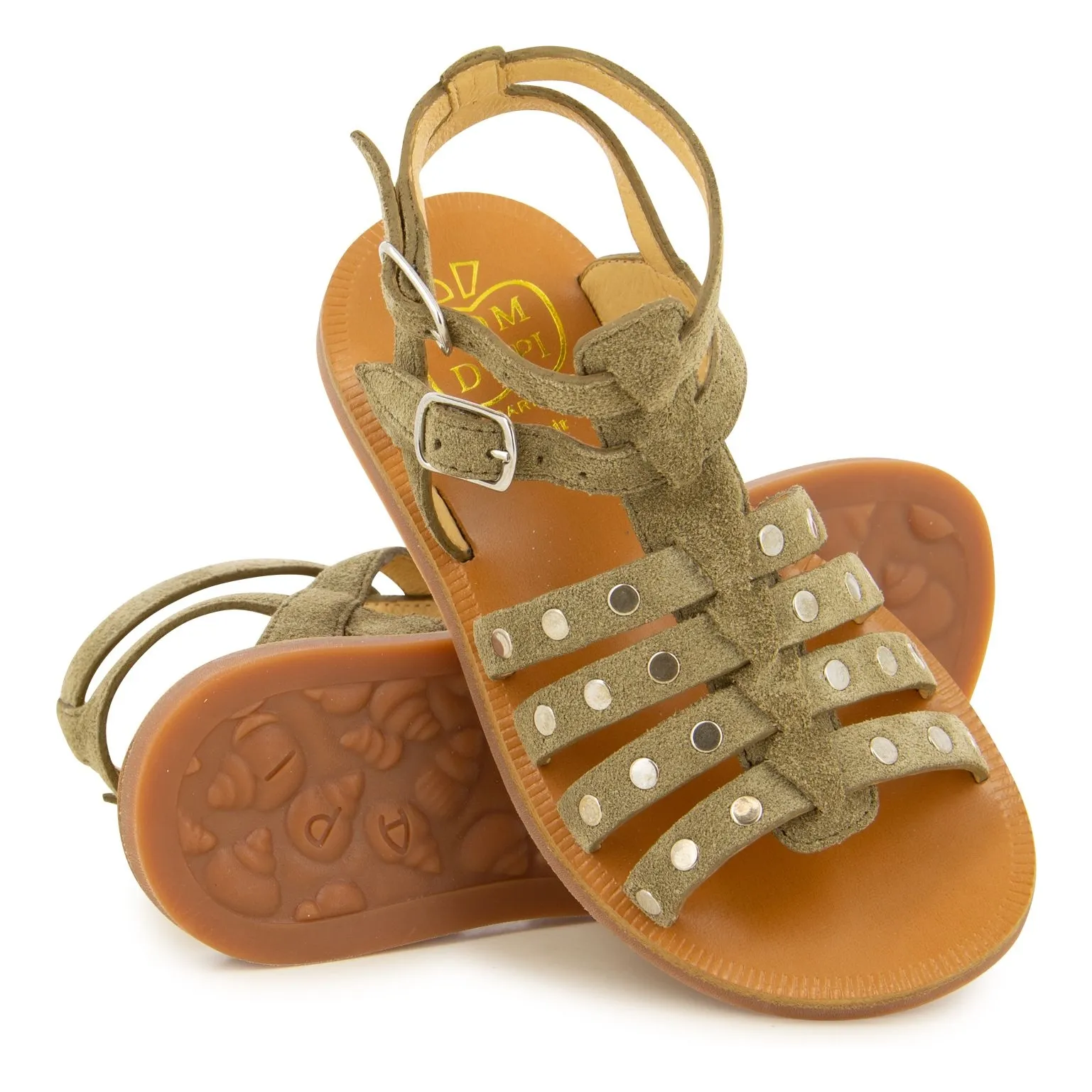Sandales Plagette Stud | Vert kaki- Image produit n°3