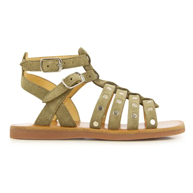 Plagette Stud sandals | Khaki