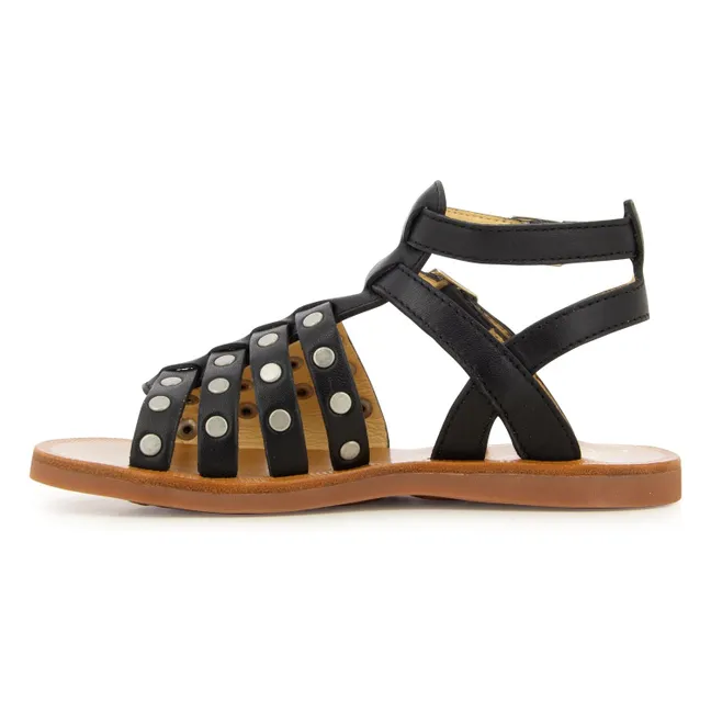 Sandalen Plagette Stud | mattes Schwarz