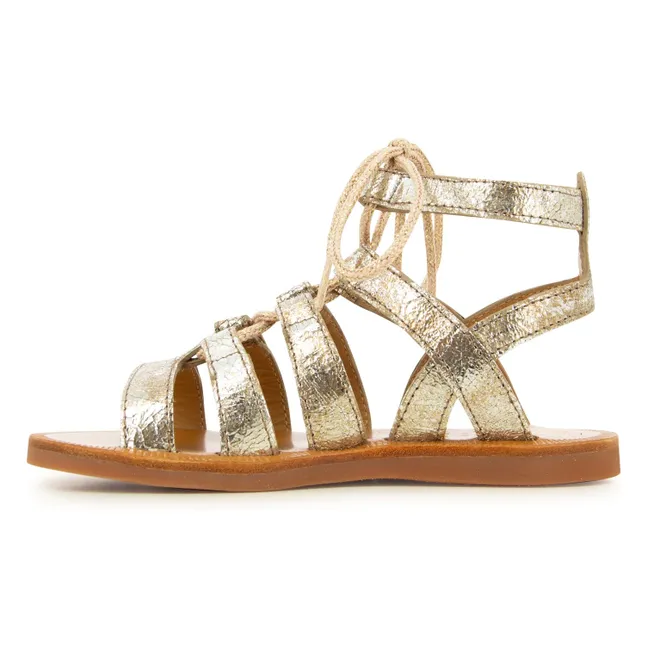 Sandales Plagette Guily Strap | Doré