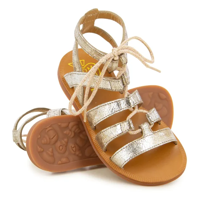 Sandales Plagette Guily Strap | Doré