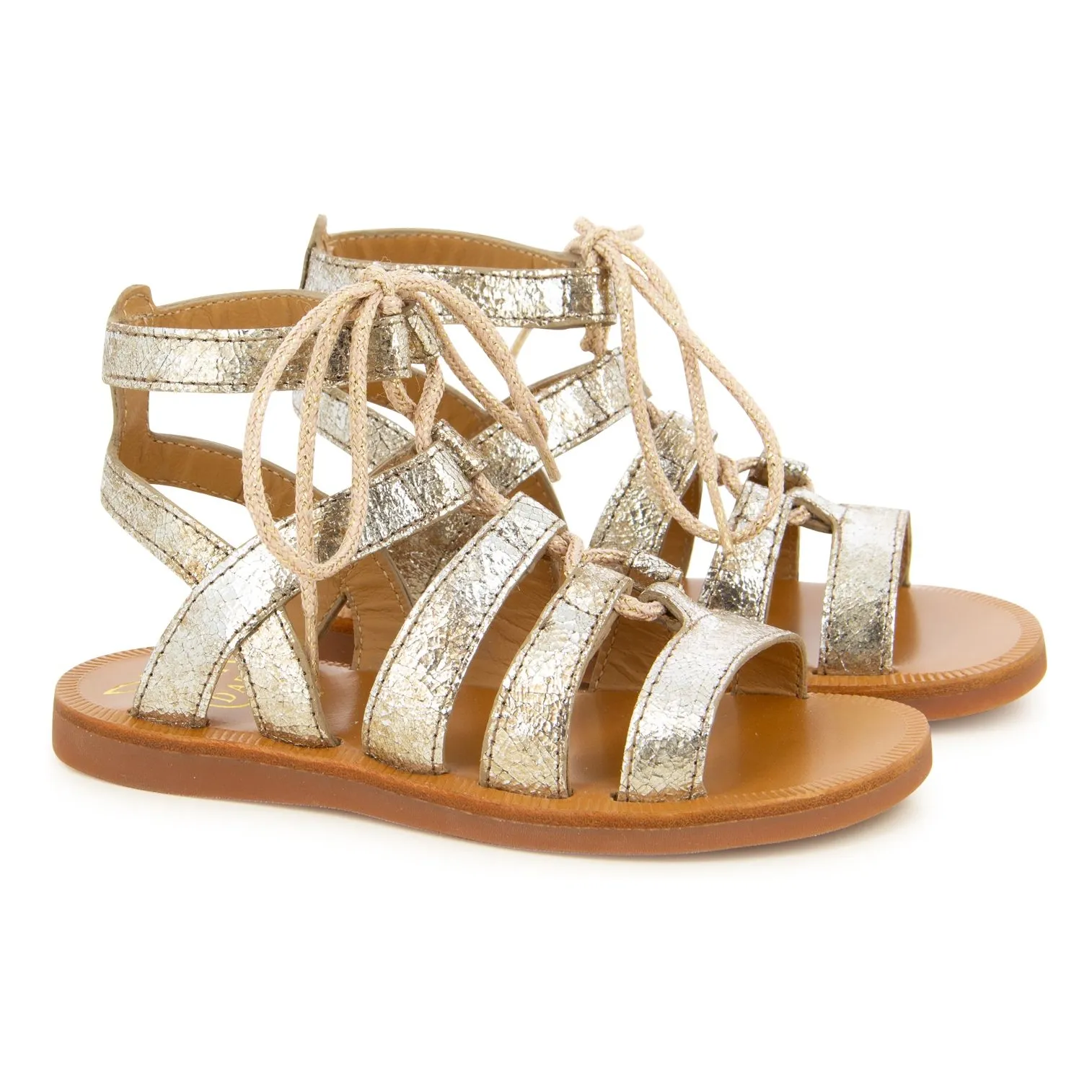 Pom D'api Gold Plagette Guily Strap Sandals