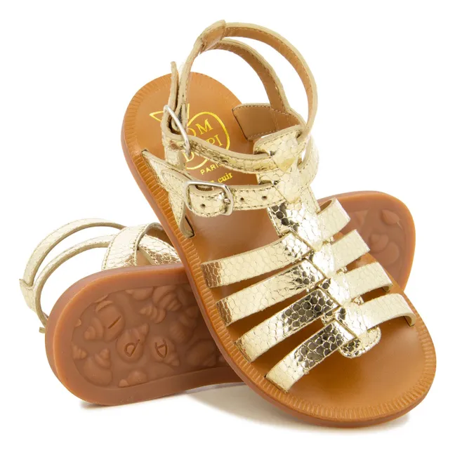 Plagette Gladiator Sandalen | Or