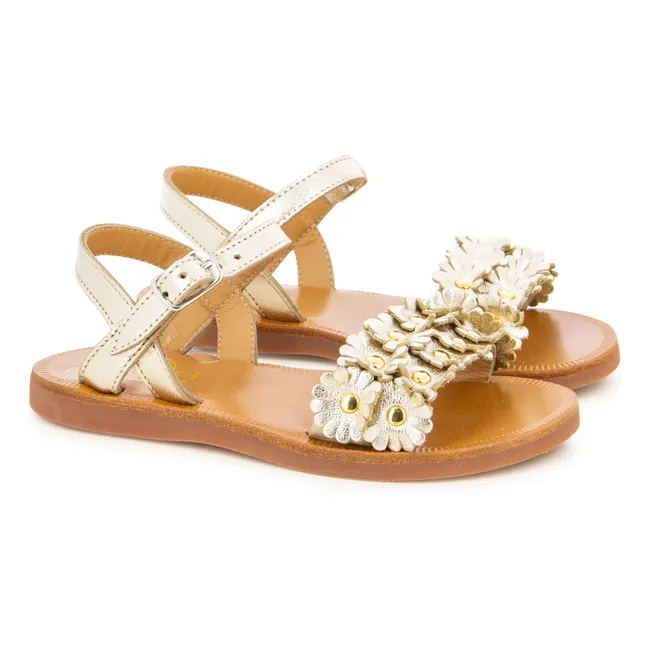 Sandales Plagette Multi Flo | Doré