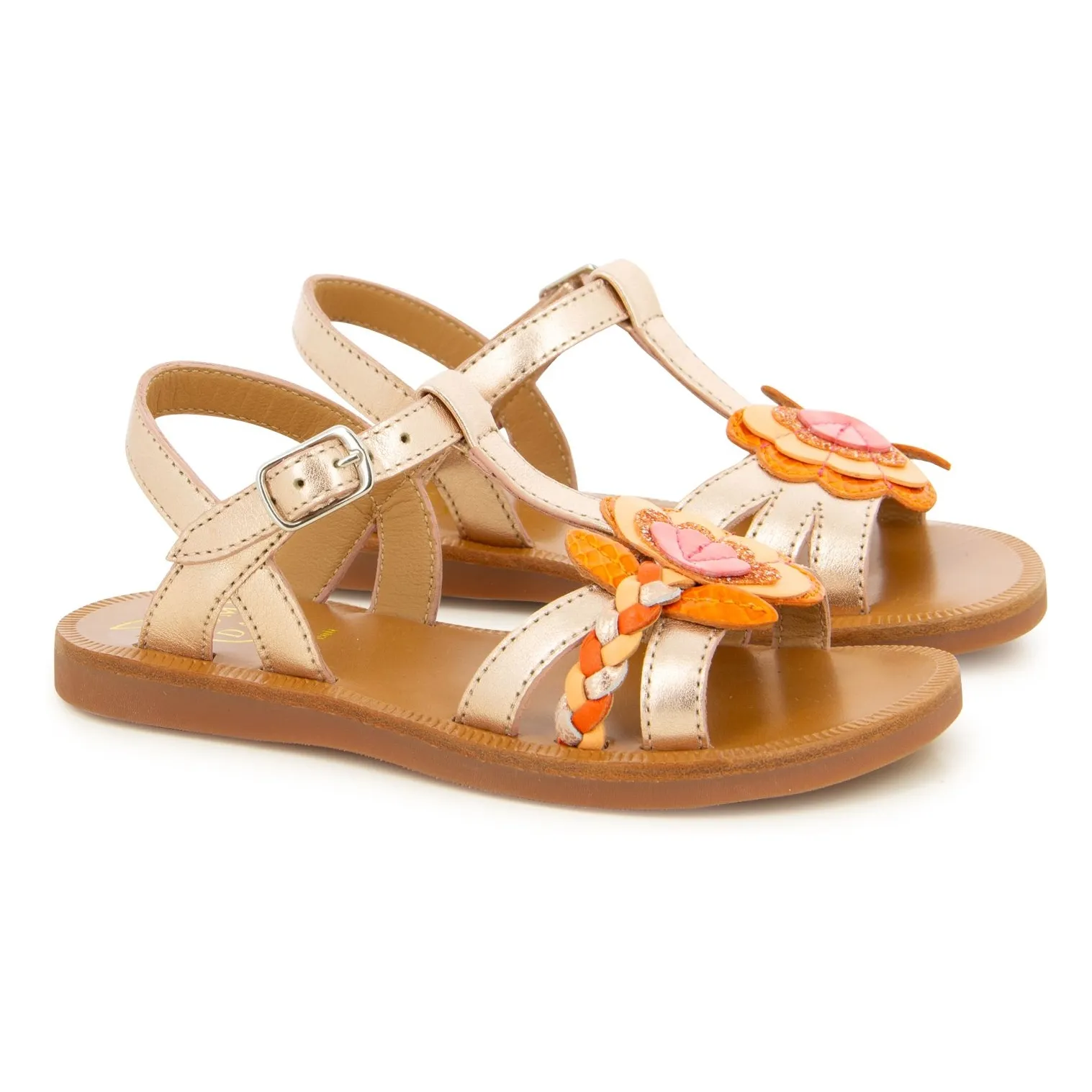 Pom D'api Pink Gold Plagette Alto Sandals