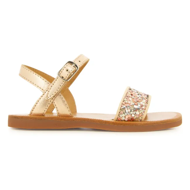 Sandalias con hebilla Plagette | Oro rosado