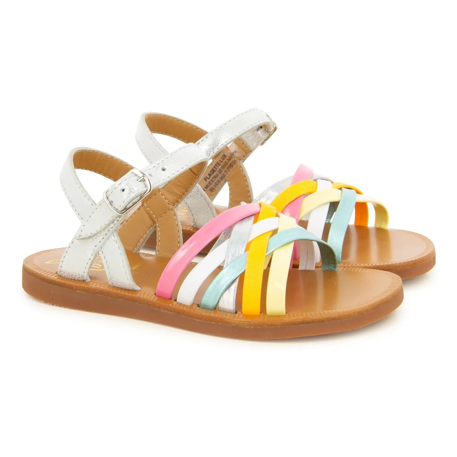 Pom D'api Silver Plagette Lux Sandals