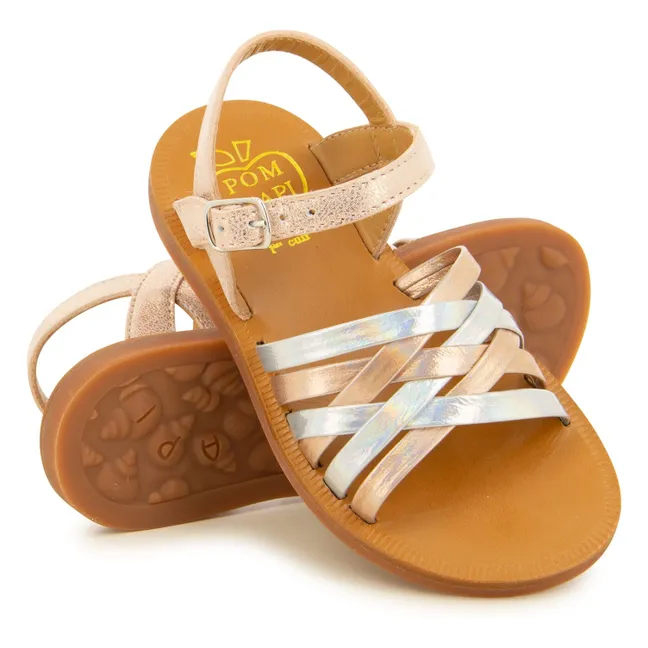 Sandales Plagette Lux | Or rose
