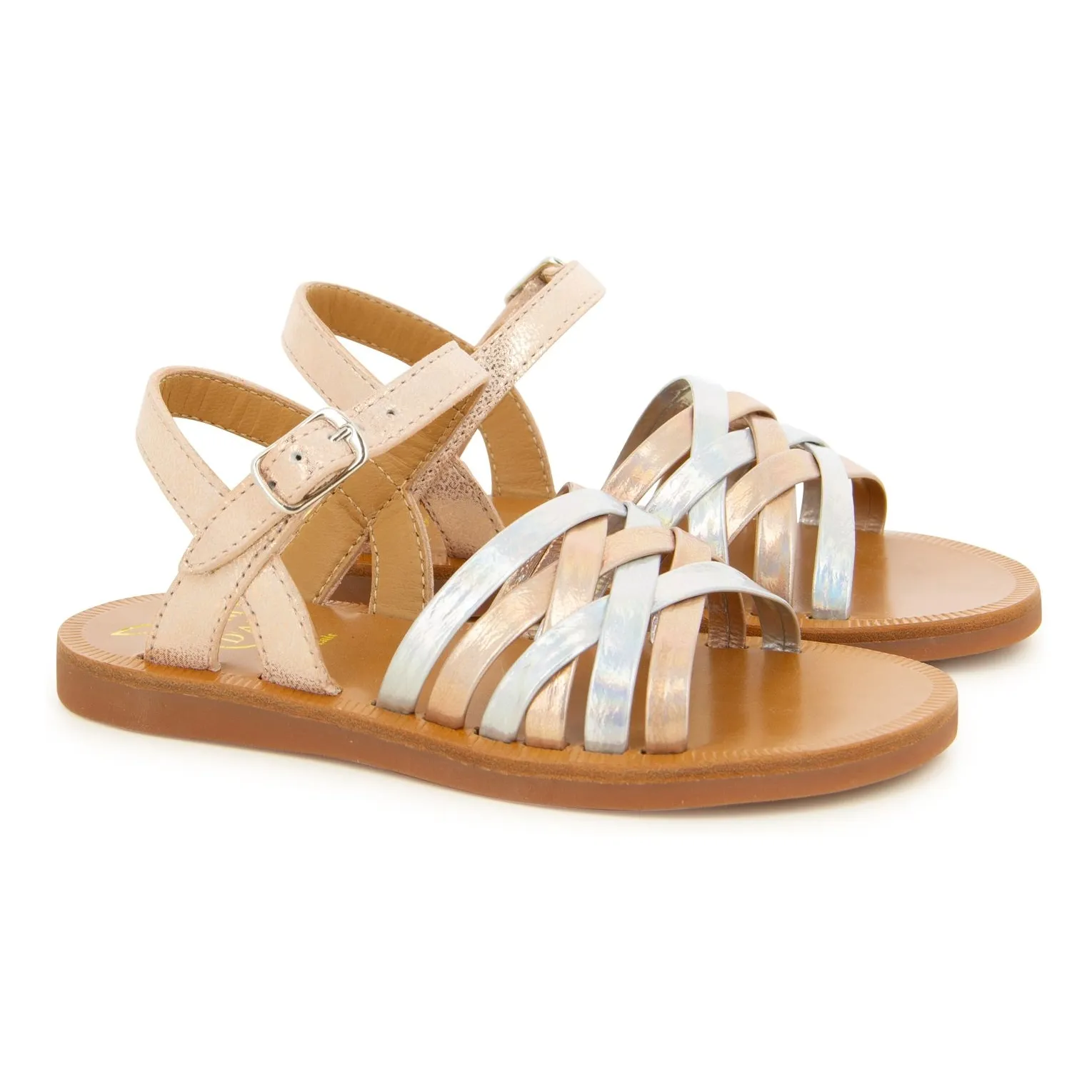Pom D'api Pink Gold Plagette Lux Sandals