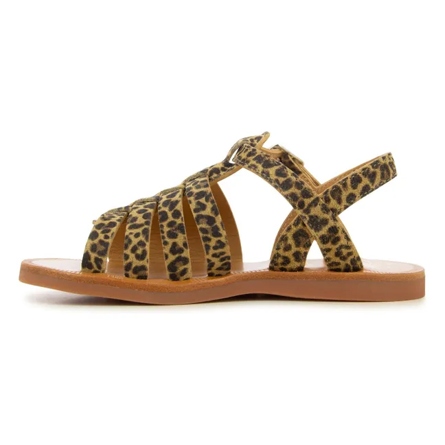Plagette Strap Sandals | Leopard