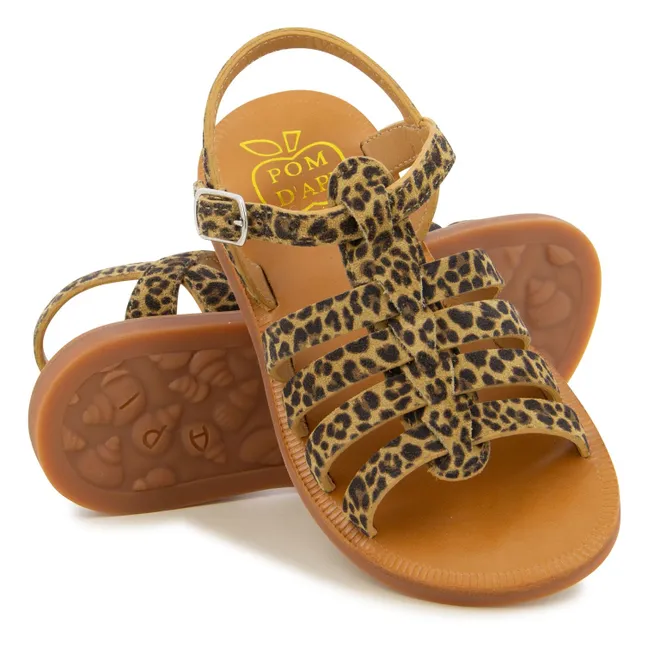 Plagette Strap Sandals | Leopard