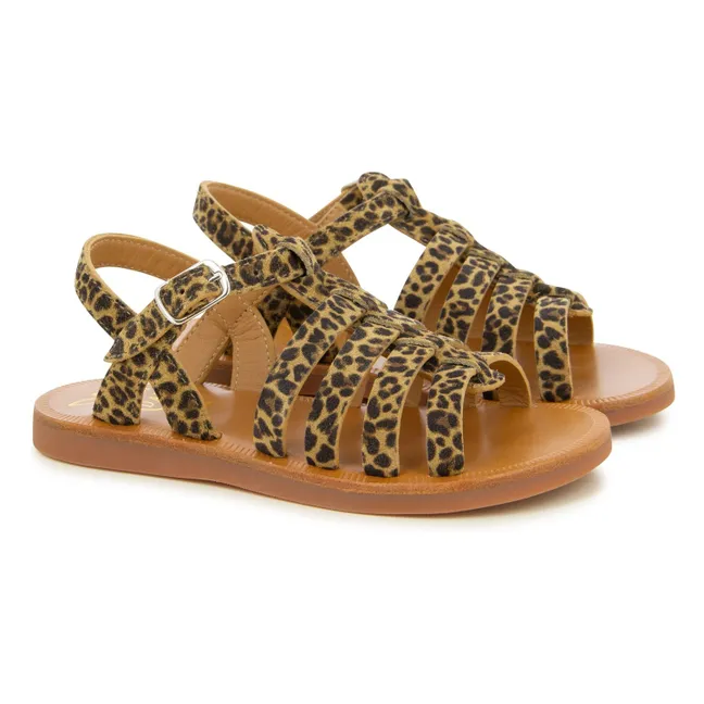 Plagette Strap Sandals | Leopard