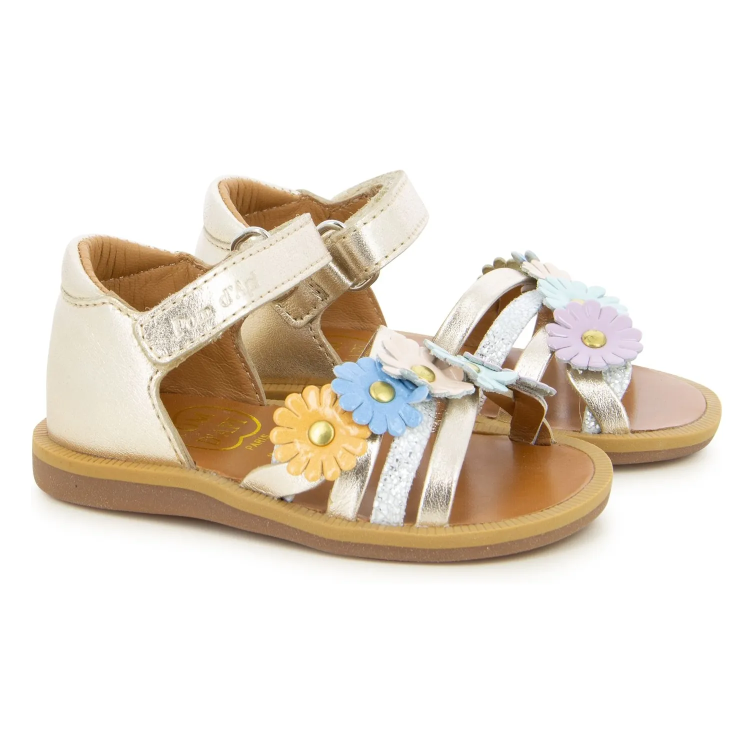 Pom D'api Gold Poppy Multi Flo Sandals