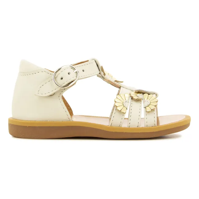 Poppy Multi Daisy sandals | Cream