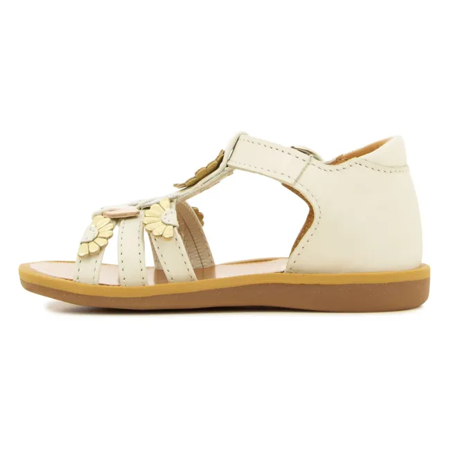 Poppy Multi Daisy sandals | Cream