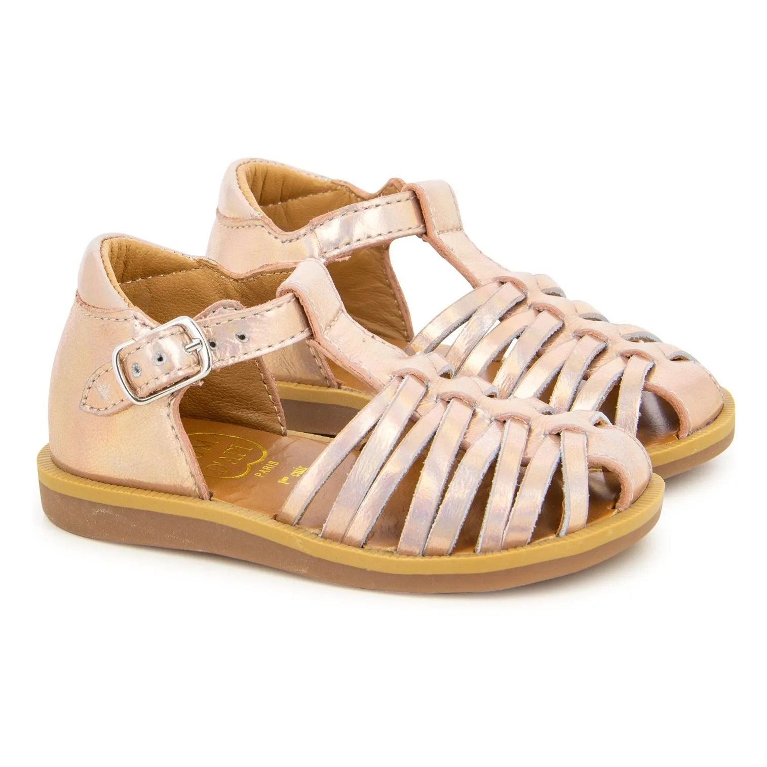 Pom D'api Or Rosé Metallisé Poppy Royal Sandals