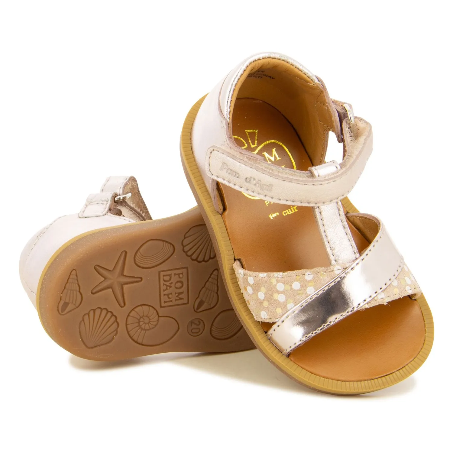 Sandales Poppy Tek | Or rose- Image produit n°1