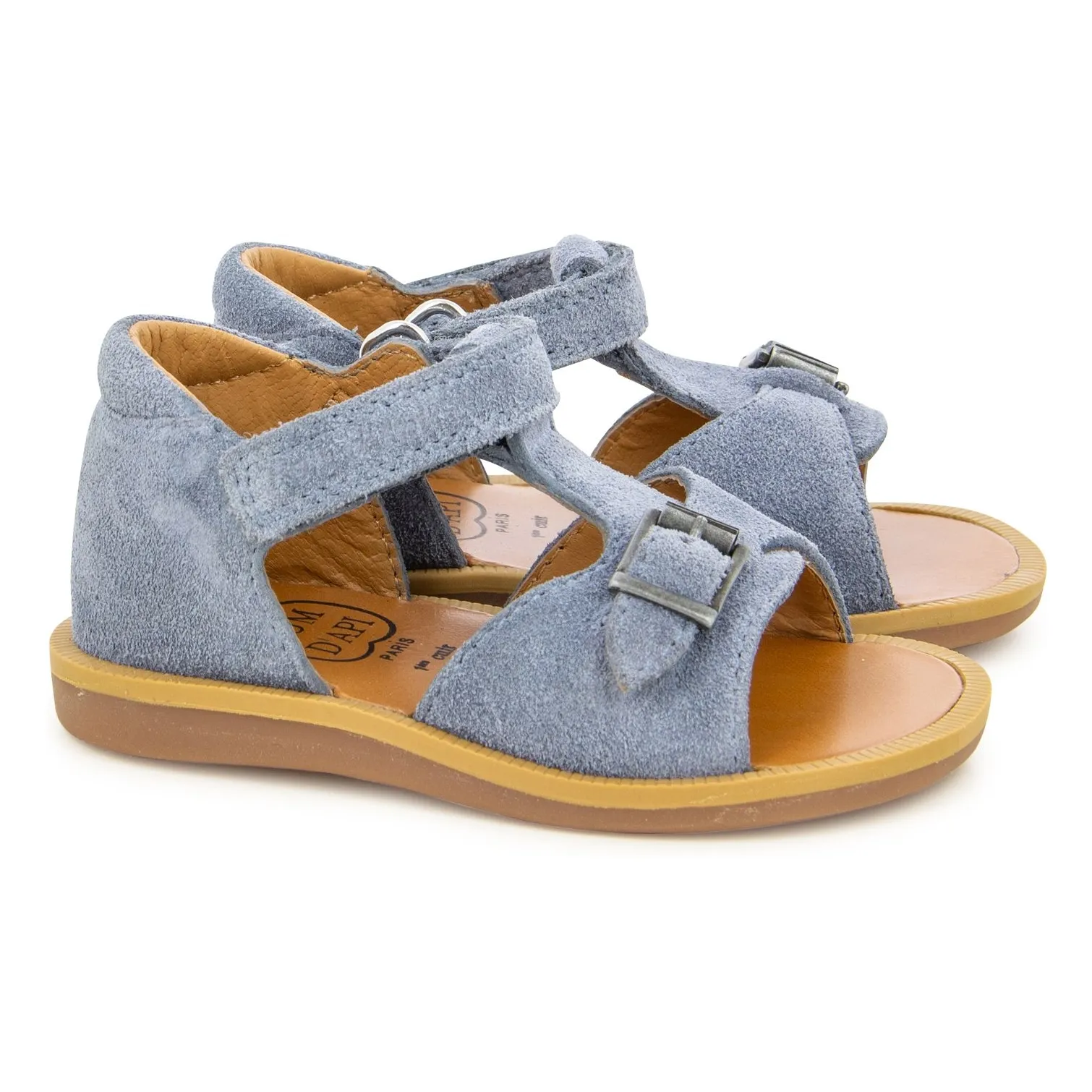 Pom D'api Grey Blue Poppy Easy Sandals
